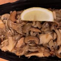 3 Mushrooms · Sauteed Enoki, Shimeji, and Maitake mushrooms in a ginger tamari sauce