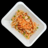 Pad Thai Noodles · Chewy rice noodles with Thai peanut sauce, shredded carrots, peanuts, & chicken breast. 