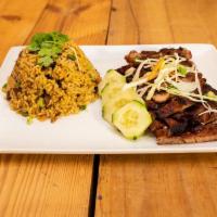 Jerk Pork · Jamaican style roast pork, pan tossed with our blend of Jamaican spices.