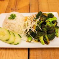 Broccoli With Garlic Sauce · Steamed broccoli, simmered in garlic sauce.