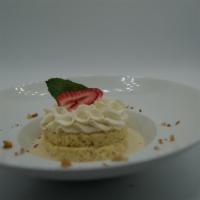 Tres Leches · Traditional Three Milk Soaked Cake, Whipped Cream, Toasted Cookie Crumb