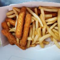 21 Chicken strips w fries · 
