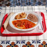 Ranchero Plate · 2 eggs over easy topped with ranchero sauce.