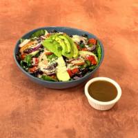 Mexican Salad Bowl · Lettuce, beans, cheese, pico de gallo, avocado, and a side of homemade crema.