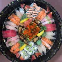 Special Sushi A Combination · Nigiri 32 pieces and California roll and spicy tuna roll dragon roll. 52 pieces. 3-4 people.