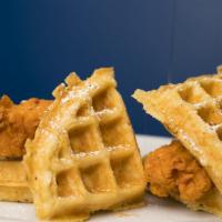 The Original Atomic · 2 piece chicken tenders and Belgian waffle.