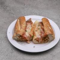 Chicken Parmesan Sandwich · breaded chicken breast with our marinara sauce and mozzarella cheese.
