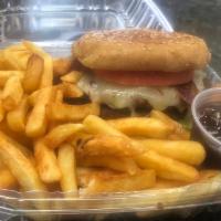 Cheese burger deluxe · Lettuce tomato pickles frie onios side Mayonnaise or Kechup add Bacon or avocado$1.00 extra