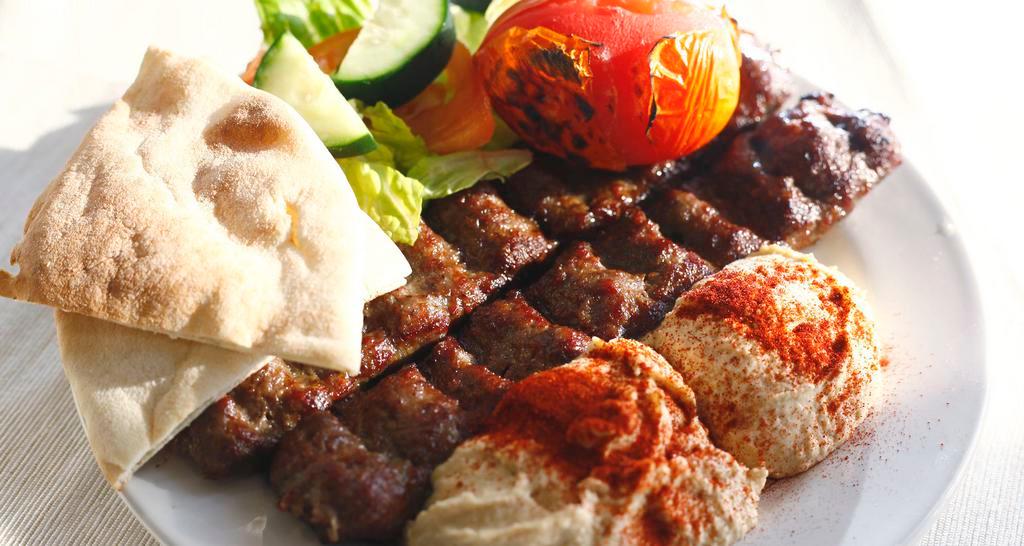 Large Ground Sirloin Kabob · Marinated and charbroiled. Includes 2 sides.