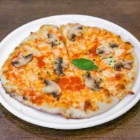 Mushroom Pizza · Tomato sauce, mozzarella cheese, fresh chopped, mushrooms.