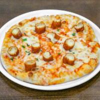 Mozzarella Sticks Pizza · Homemade pizza sauce, mozzarella cheese, homemade mozzarella sticks