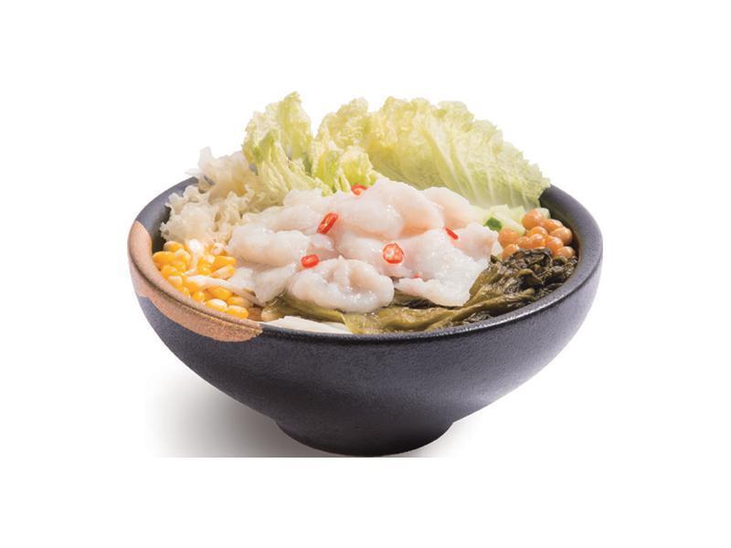 R02 酸菜鱼米线 /Fish With Sour Cabbage Rice Noodle Soup · Spicy. 