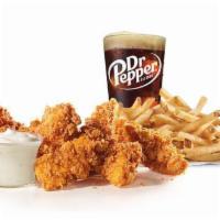 5 Pieces Tenders Combo · Premium, all-white meat chicken, hand dipped in buttermilk, lightly breaded, and fried to a ...