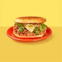 Pork Carnitas Torta · Slow cooked & shredded pork & glazed sweet with salsa verde.