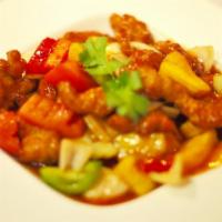 Sweet and Sour · Choice of meat sauteed with onions, carrots, bell peppers, cucumber and pineapple in a sweet...