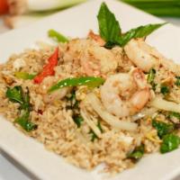 Basil Fried Rice · Fried rice sauteed with your choice of meat, Thai spices, egg, basil leaves, onions and bell...