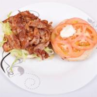 BLT on roll · Bacon lettuce tomato mayonnaise on a roll