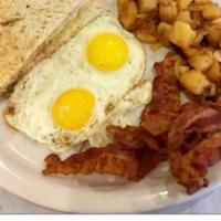 Breakfast Platter Bacon Eggs Homefries Toast  · 