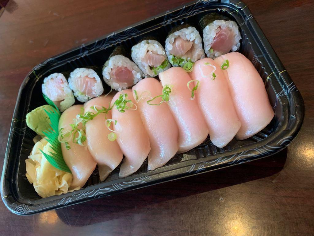 108. Yellowtail Lover · 7 pieces of yellowtail sushi and a yellowtail roll.