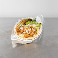 Chicken Gyro · Chicken gyro meat marinated and grilled to perfection served on a fresh pita and toppings