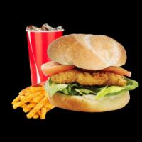 Chicken sandwich fries & soda  · 