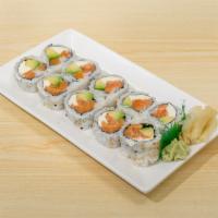 Salmon Philly Roll · Fresh Salmon, avocado, cucumber, cream cheese and sesame seeds.