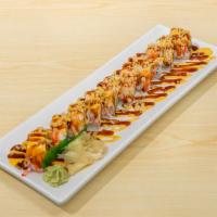 New York Roll · Crab Meat  , Avocado, Cucumber, spicy mayo, Eel Sauce and crab stick & Rice Crispy On Top