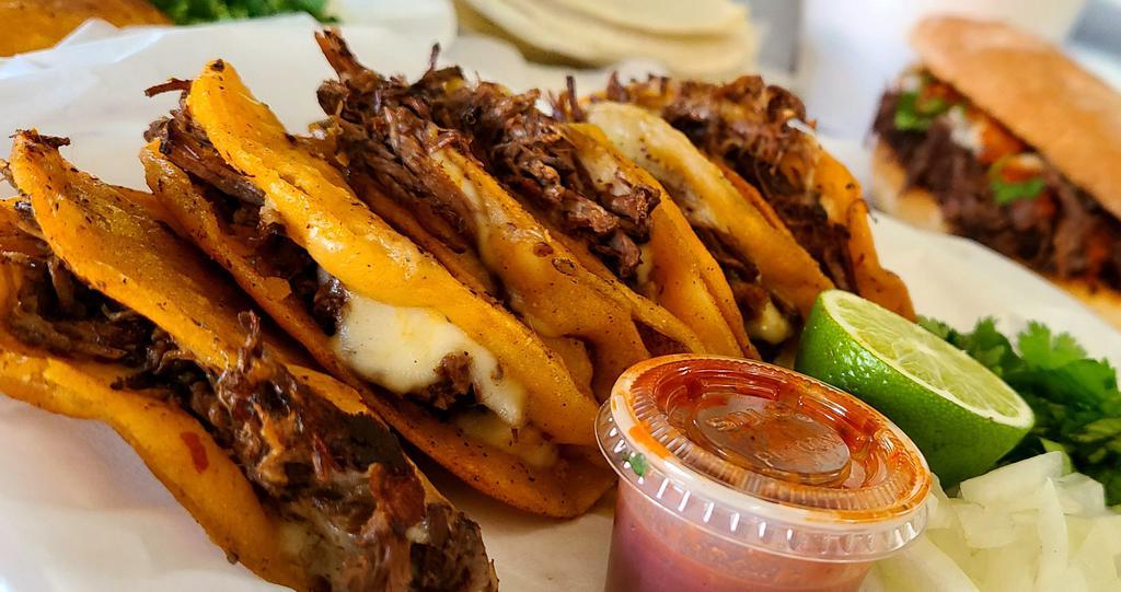 6 Birria Tacos with Cheese · 
