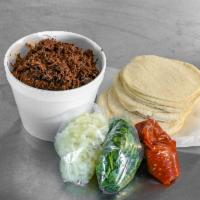 1 lb. Barbacoa  · 1 pound of barbacoa, comes in a bag with tortillas on the side and veggies sauce already inc...