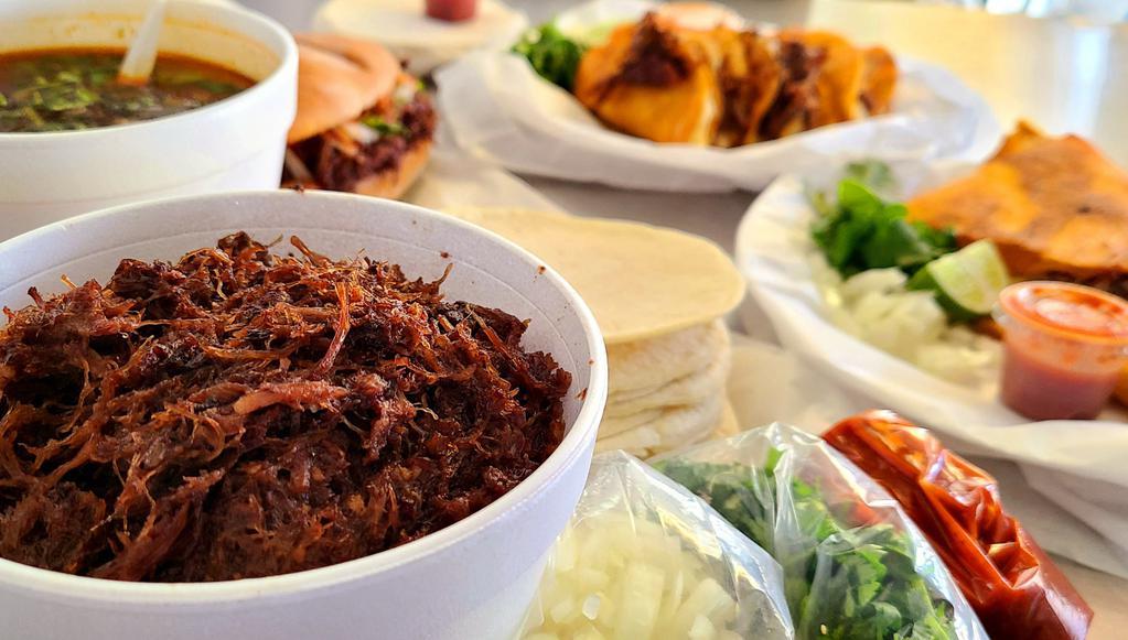 1/2 lb. Barbacoa  · 1/2 lb. of barbacoa, comes in a bag with tortillas on the side and veggies sauce already included.
