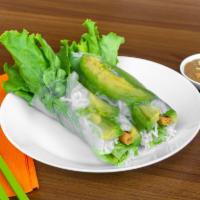 R3. Avocado Fresh Rolls (2) · (Vegetarian) Avocado rolls with salad, basil, and vermicelli, served with peanut sauce.