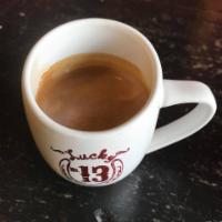Espresso Lucky #13 · Straight shots of our lucky #13 espresso blend.