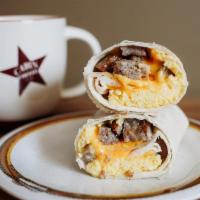  Breakfast Wrap · Egg, American cheese, and sausage.
