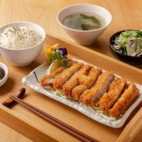 Tonkatsu · Deep Fried Pork Loin Cutlet W. Katsu Sauce Served W. Rice, Green salad & Miso Soup
