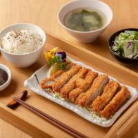 Chicken Katsu · Deep Fried Chicken Cutlet W. Katsu Sauce Served W. Rice, Green salad & Miso Soup