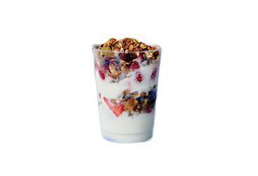 Yogurt Parfait · Low-fat yogurt layered with granola and fruits in 12oz cup.