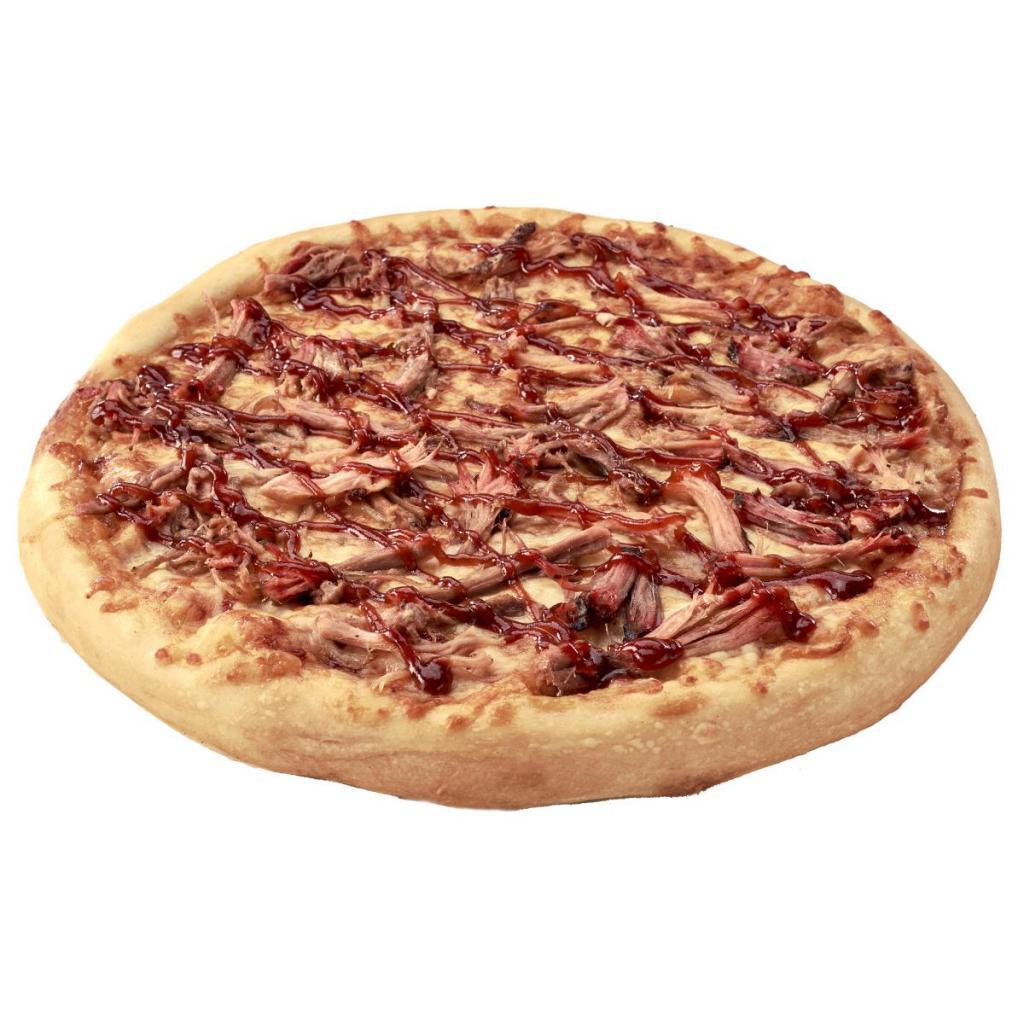 Pulled Pork Pizza · Your choice of Sweet Baby Ray's BBQ sauce or Carolina Tangy Gold BBQ sauce, pulled pork and our fresh gourmet cheese blend.