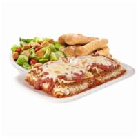Lasagna Dinner · Includes small tossed salad and small InnStix.
