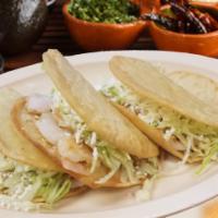 Special 3 Shrimp Gorditas · 3 pieces. Small thick corn tortilla, similar to a pastry filled with shrimp, served with let...