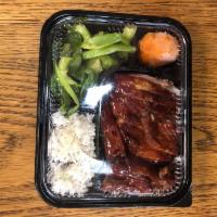 Roast Pork on Rice  (叉烧饭） · BBQ Cha siu over rice