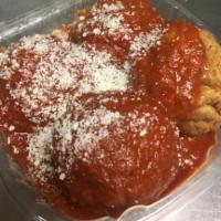 Meatballs · Four 2oz meatballs w/ marinara sauce,italian bread & parmesan cheese.