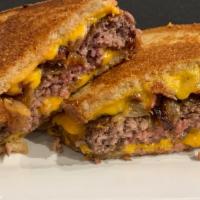 The Patty Melt Supreme Burger · Our unbeatable fresh ground beef on grilled rye bread with American cheese, bacon and carame...