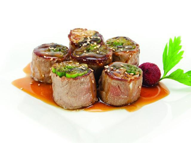 Beef Negimaki · Broiled rolled beef with scallion in teriyaki sauce. 