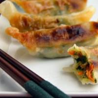 Vegetable Gyoza · 6 pieces. Vegetarian, only vegetables. Comes with our famous house special Gyoza sauce.