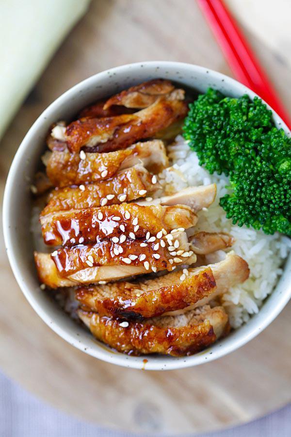 Chicken Teriyaki · Served with seasonal vegetable and teriyaki sauce. Served with miso soup or salad and rice. 
