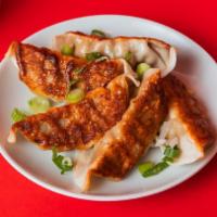 5 Pack Potstickers · Pan-Seared with your choice of filling between Ginger Chicken and Green Vegetable.