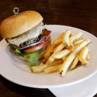 California Bacon Burger Combo · Avocado, bacon, Swiss cheese, sprouts, lettuce, tomato and onion. Combo includes side salad,...