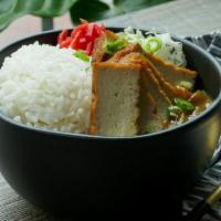 Japanese Curry w/ Tofu · House-made curry. Pleasantly sweet and savory with potatoes and carrots, topped with fried m...