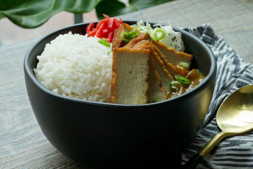 Japanese Curry w/ Tofu · House-made curry. Pleasantly sweet and savory with potatoes and carrots, topped with fried marinated tofu on steamed white rice.