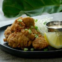 Japanese Fried Chicken · Also known as Karaage: garlic, ginger and soy marinated dark meat chicken with a crispy ligh...